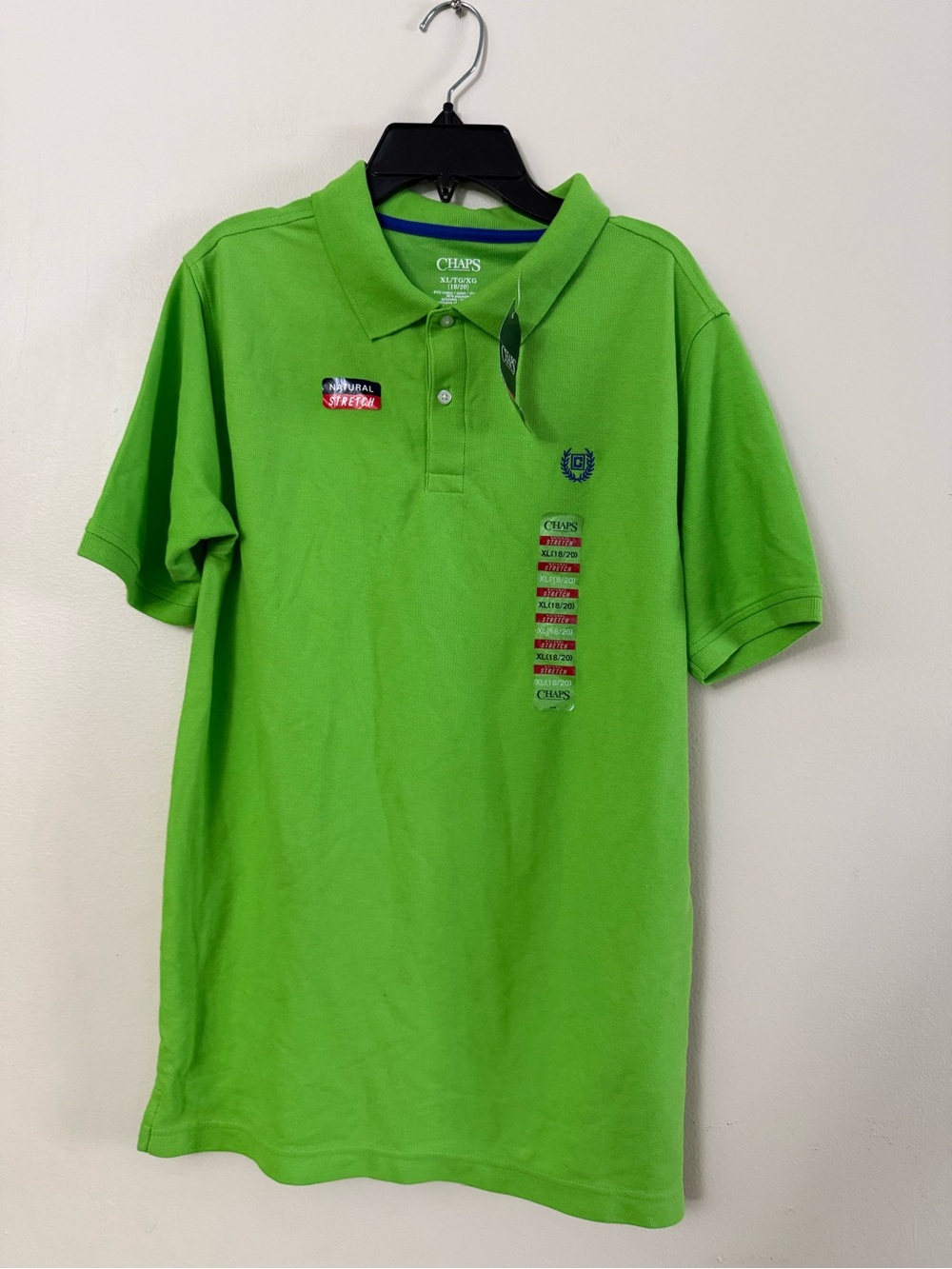 Chaps Lime Green Boys' Polo with Crest Patch